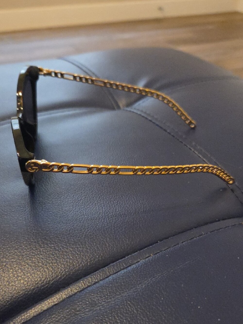 Gucci Black Cat-Eye Sunglasses with Gold Hardware - Picture 3 of 8